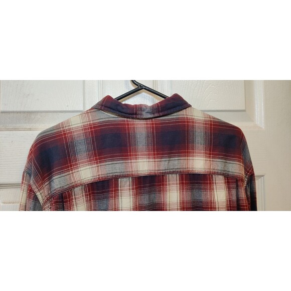 Roots Canada Long Sleeve Red Brown Shirt Men's Casual Plaid Button Down XL - Picture 8 of 9